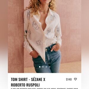 Sézane Tom Shirt X Roberto Ruspoli NWOT
